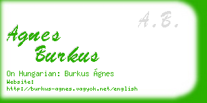 agnes burkus business card