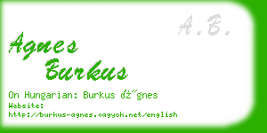 agnes burkus business card